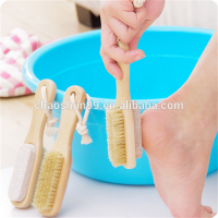 Hot selling wood handle pumice stone brush with pumice stone for wholesale