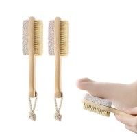 Wholesale bristle wood pumice stone foot brush shower brush