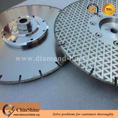 segmented pyramid electroplated diamond disc for marble ceramic with flange