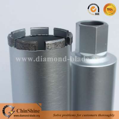 Standard V shape edge rooftop segment diamond wet core drill bit for reinforced concrete